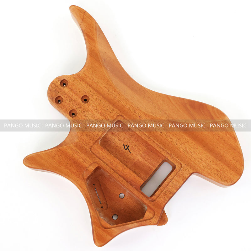 6 String Headless Solid Mahogany Electric Guitar Body with Satin Finish (YMB-057)