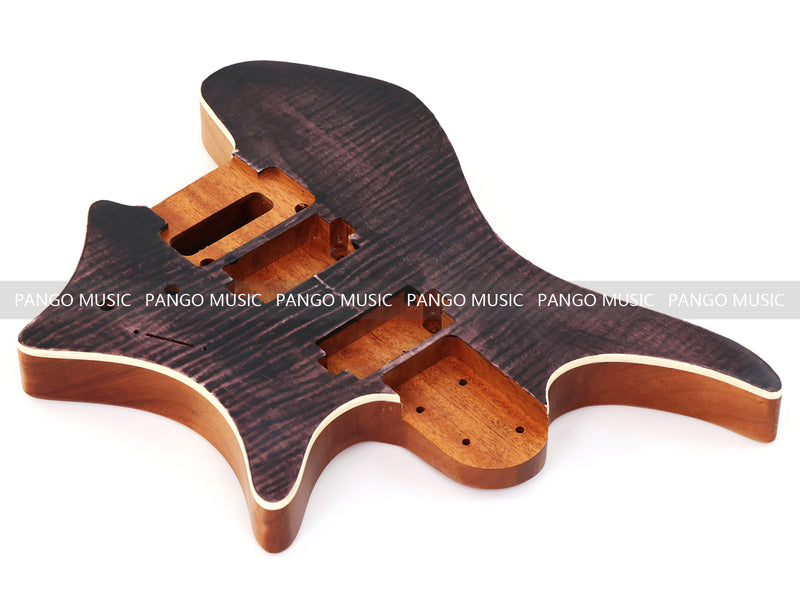 6 String Headless Solid Mahogany Electric Guitar Body with Satin Finish (YMB-057)