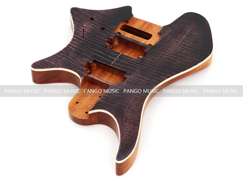 6 String Headless Solid Mahogany Electric Guitar Body with Satin Finish (YMB-057)