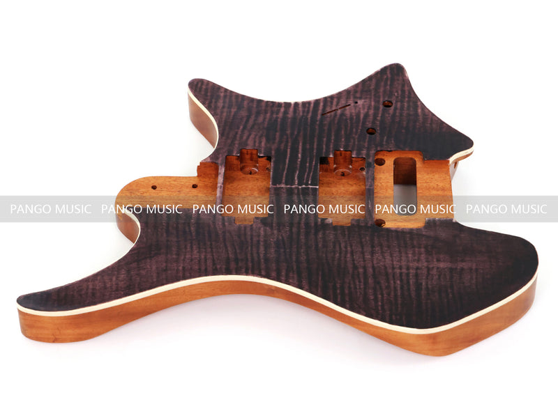 6 String Headless Solid Mahogany Electric Guitar Body with Satin Finish (YMB-057)