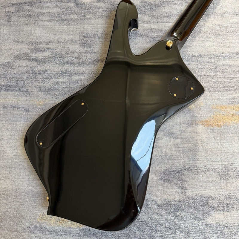 6 String Iceman Style Electric Guitar with Gloss Black Finish(LRG-113)