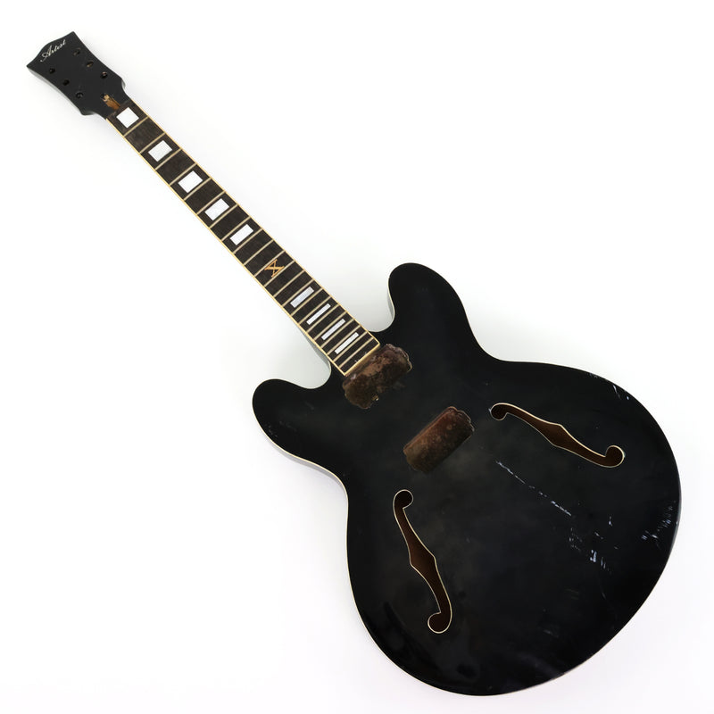 6 String RTA Series Semi-Hollow DIY Electric Guitar Kit with Matte Black Finish (RTA-001)