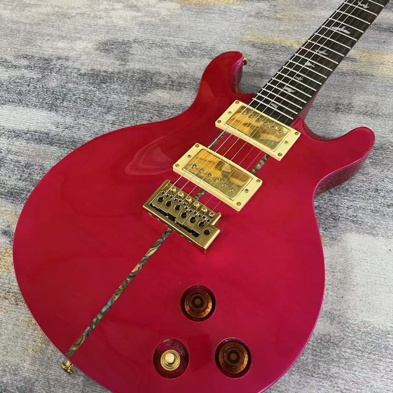 6 String Solid Body PRS Style Electric Guitar with Gloss Magenta Finish(LRG-137)