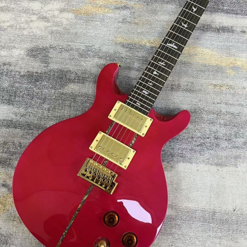 6 String Solid Body PRS Style Electric Guitar with Gloss Magenta Finish(LRG-137)