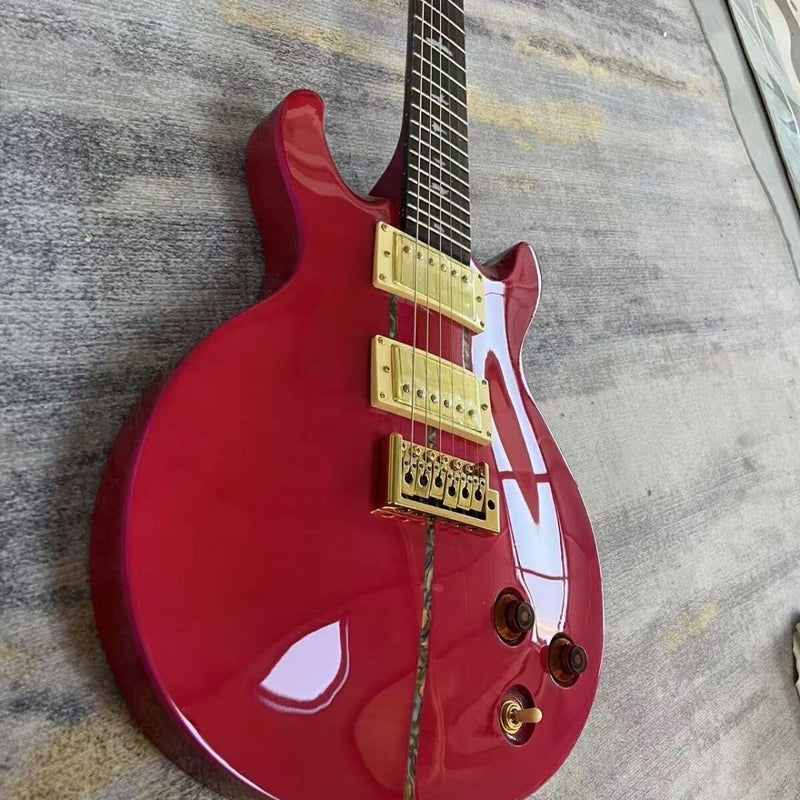 6 String Solid Body PRS Style Electric Guitar with Gloss Magenta Finish(LRG-137)