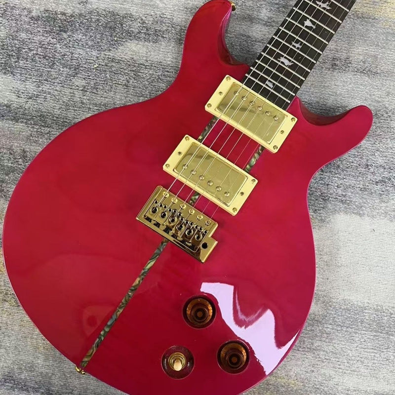 6 String Solid Body PRS Style Electric Guitar with Gloss Magenta Finish(LRG-137)