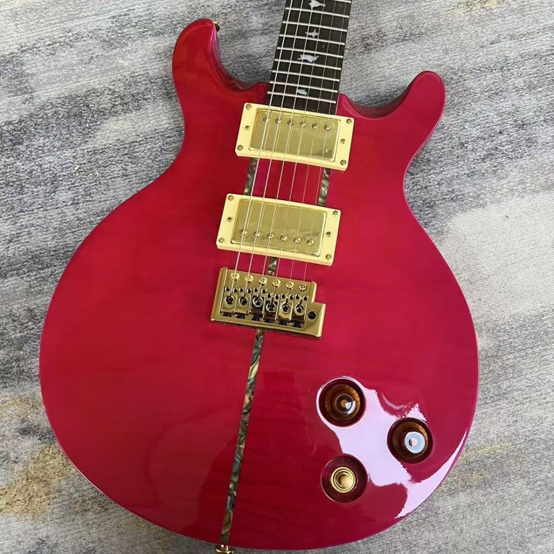 6 String Solid Body PRS Style Electric Guitar with Gloss Magenta Finish(LRG-137)