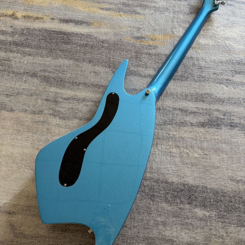 6 String Whale Style Electric Guitar with Gloss Metallic Blue & White Finish(LRG-108)