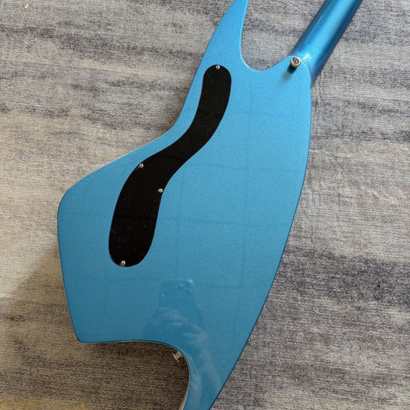 6 String Whale Style Electric Guitar with Gloss Metallic Blue & White Finish(LRG-108)