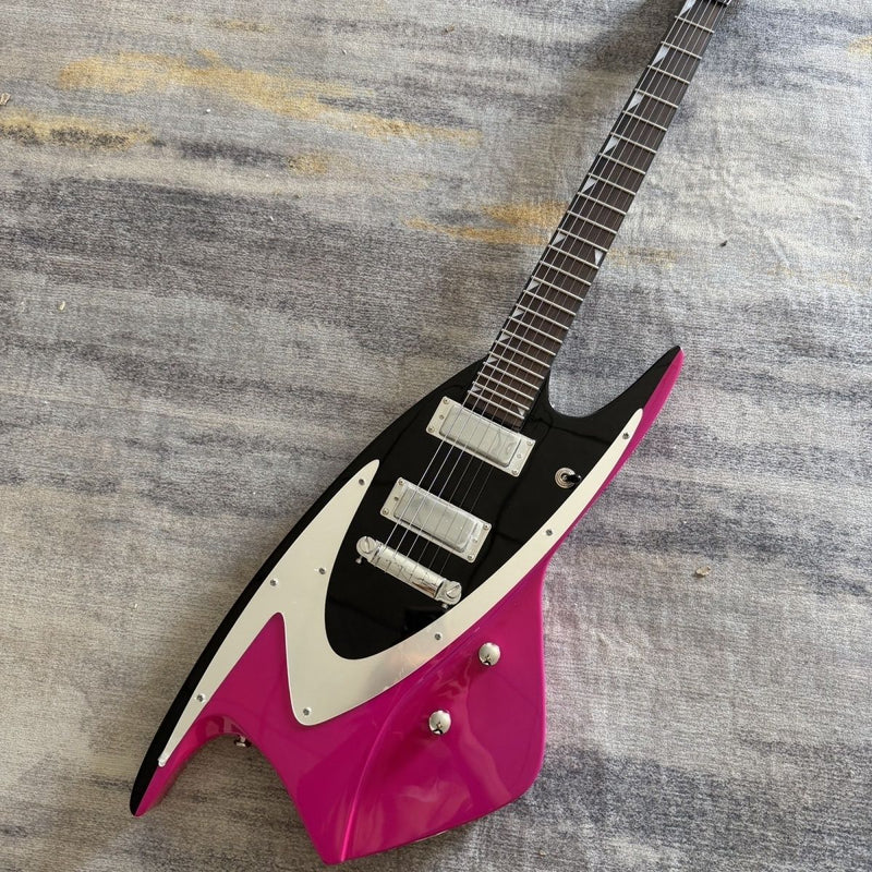 6 String Whale Style Electric Guitar with Gloss Purple & Black Two-Tone Finish(LRG-109)