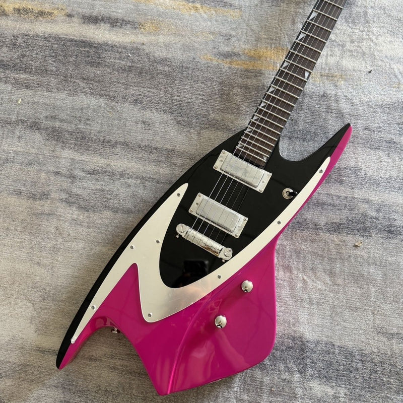 6 String Whale Style Electric Guitar with Gloss Purple & Black Two-Tone Finish(LRG-109)