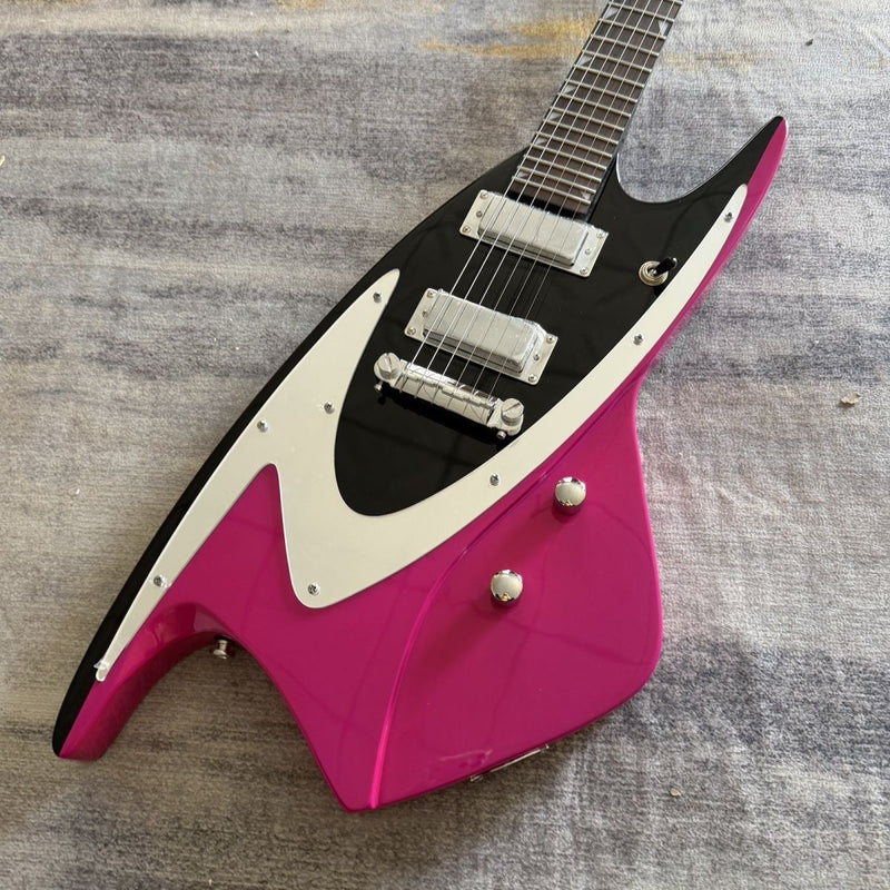 6 String Whale Style Electric Guitar with Gloss Purple & Black Two-Tone Finish(LRG-109)