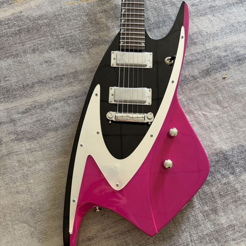6 String Whale Style Electric Guitar with Gloss Purple & Black Two-Tone Finish(LRG-109)
