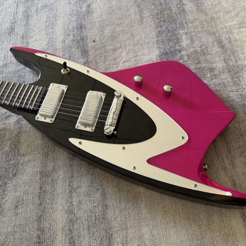 6 String Whale Style Electric Guitar with Gloss Purple & Black Two-Tone Finish(LRG-109)