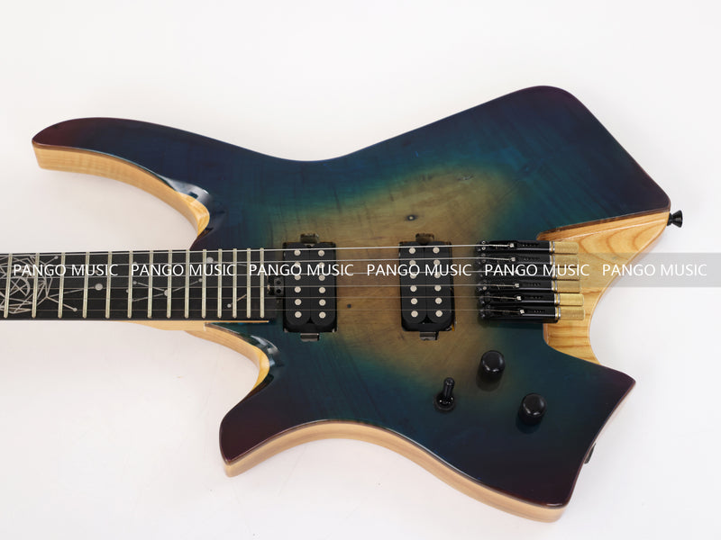 6 Strings Left Hand Ash Body Headless Electric Guitar (GKS-129)