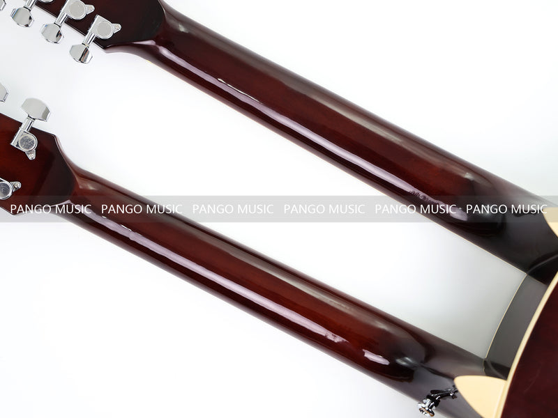 6+12 String Double Neck Acoustic Guitar with Gloss Vintage Tobacco Sunburst Finish(PDN-1216)