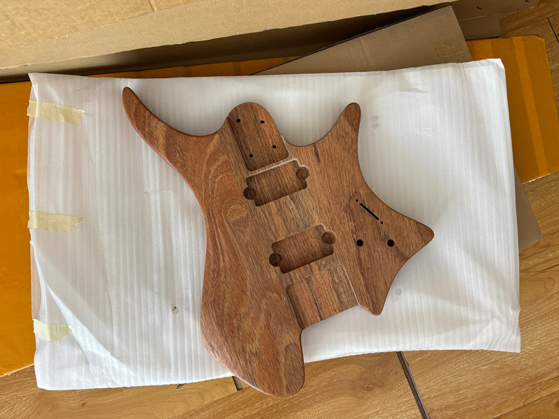 6 String Headless Solid Mahogany Electric Guitar Body with Satin Finish (DTB-001)