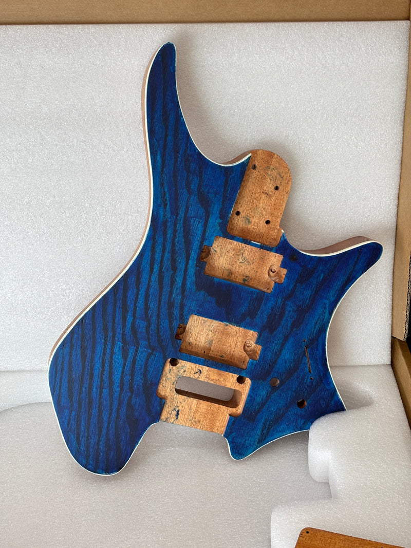 6 String Headless Solid Mahogany Electric Guitar Body with Satin Finish (YMB-001)