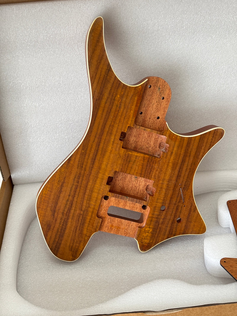 6 String Headless Solid Mahogany Electric Guitar Body with Satin Finish (YMB-010)