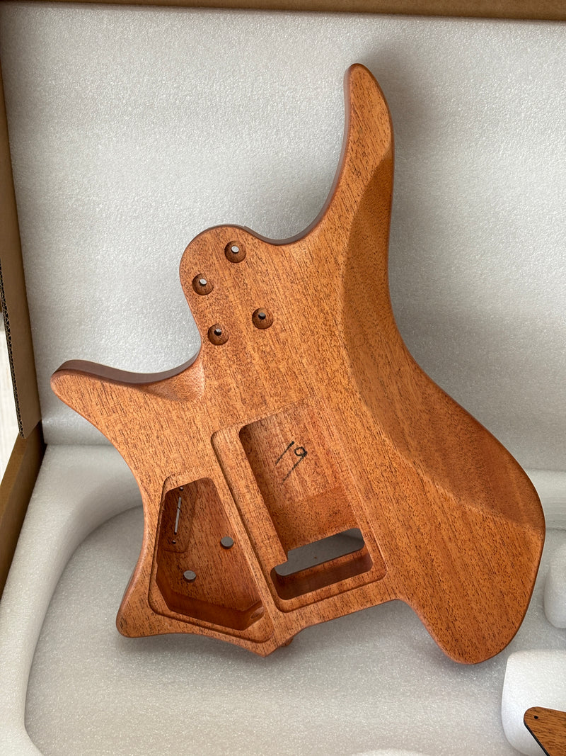 6 String Headless Solid Mahogany Electric Guitar Body with Satin Finish (YMB-010)