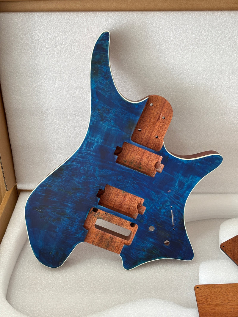 6 String Headless Solid Mahogany Electric Guitar Body with Satin Finish (YMB-016)