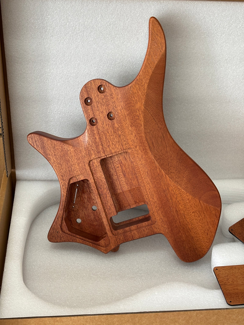 6 String Headless Solid Mahogany Electric Guitar Body with Satin Finish (YMB-016)