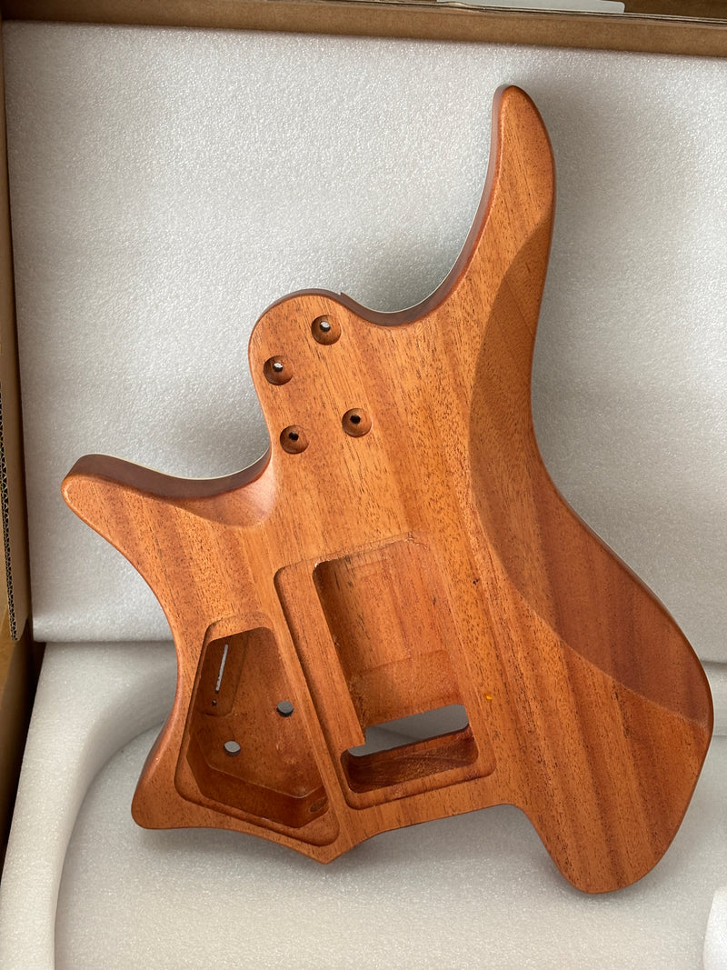 6 String Headless Solid Mahogany Electric Guitar Body with Satin Finish (YMB-018)
