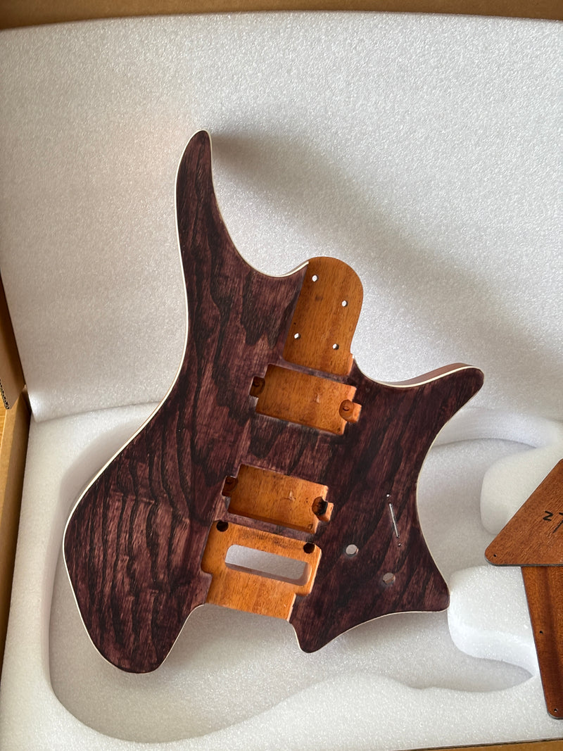 6 String Headless Solid Mahogany Electric Guitar Body with Satin Finish (YMB-019)