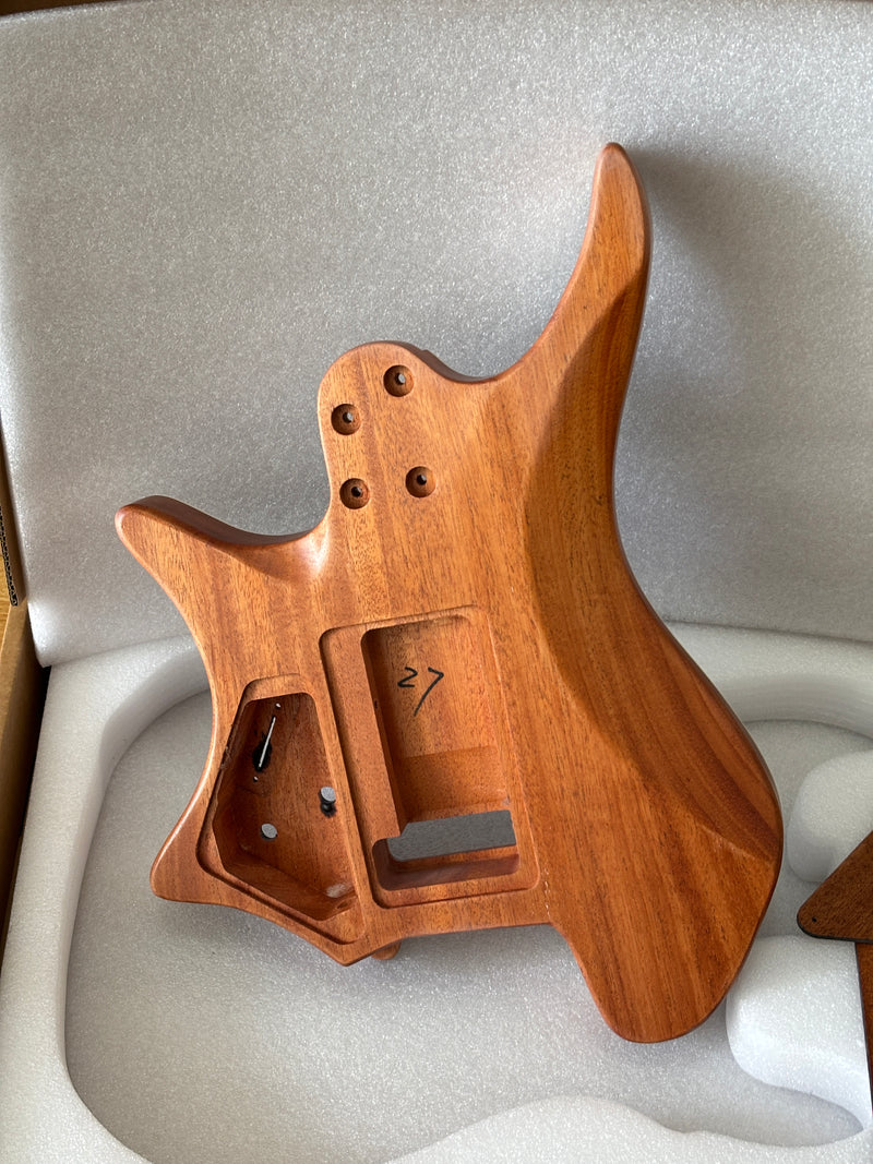 6 String Headless Solid Mahogany Electric Guitar Body with Satin Finish (YMB-019)
