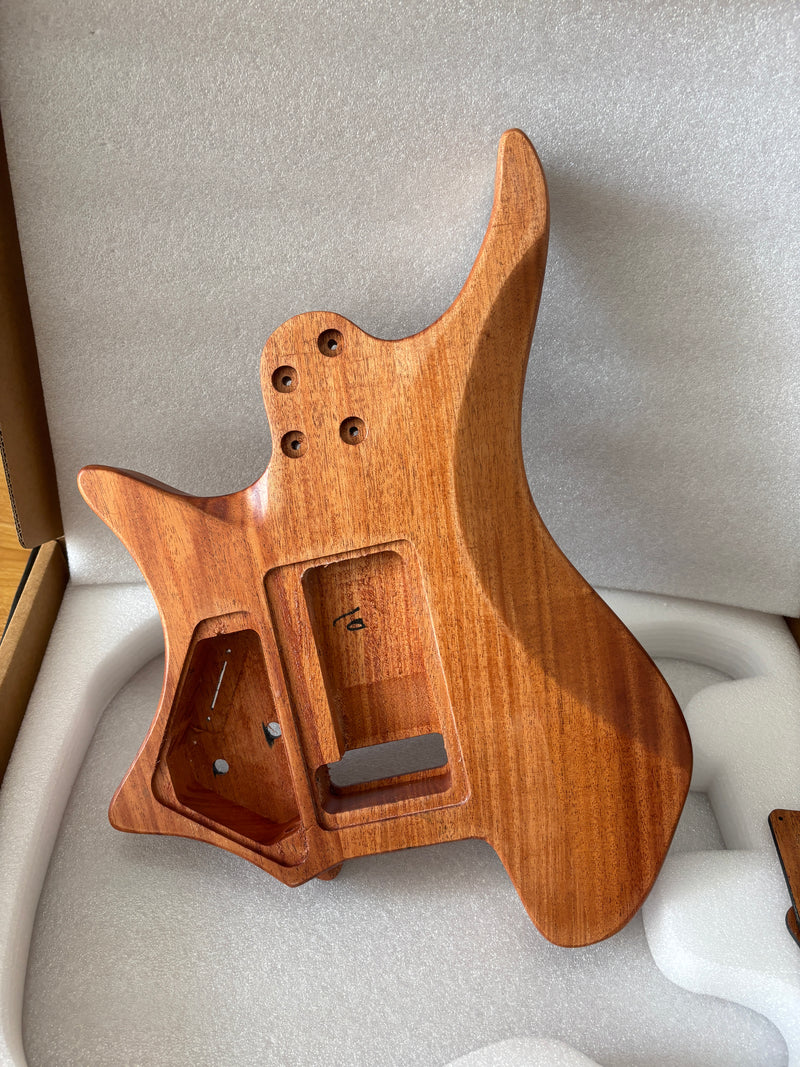6 String Headless Solid Mahogany Electric Guitar Body with Satin Finish (YMB-027)
