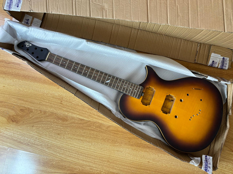6 String LP Style DIY Electric Guitar Kit with Matte Sunburst Finish (RTA-009)