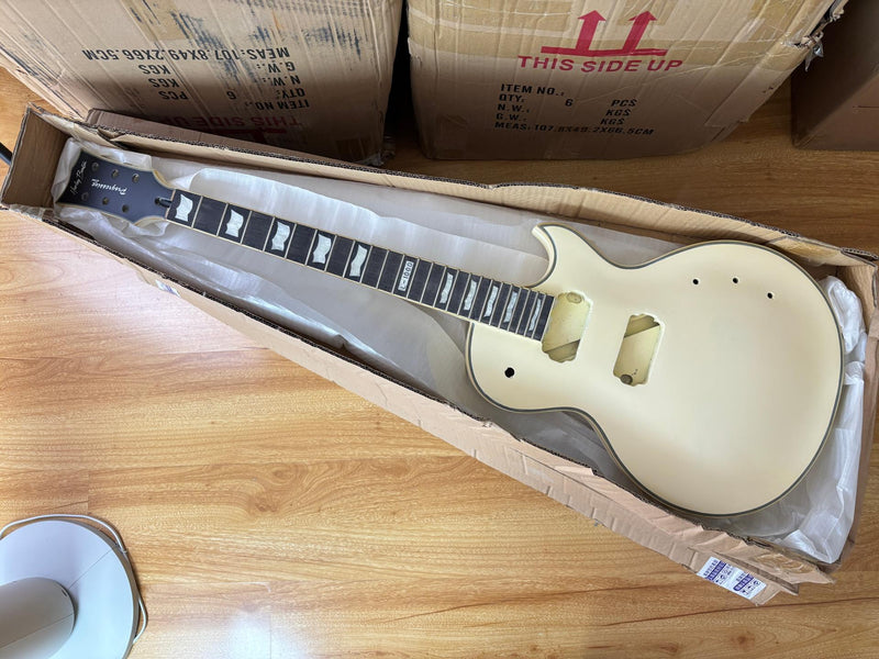 6 String LP Style DIY Electric Guitar Kit with Matte White Finish (RTA-012)