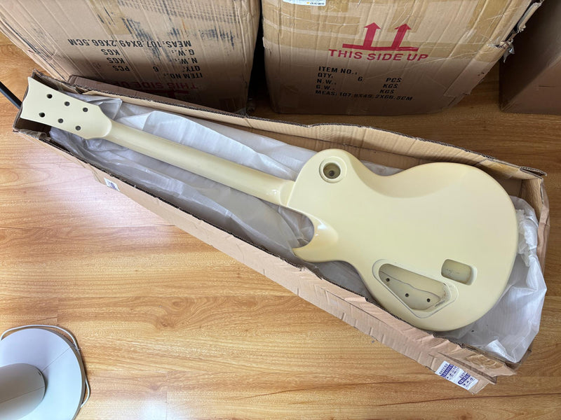 6 String LP Style DIY Electric Guitar Kit with Matte White Finish (RTA-012)