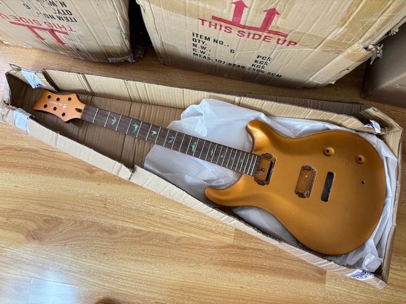 6 String PRS Style DIY Electric Guitar Kit with Matte Gold Finish (RTA-010)