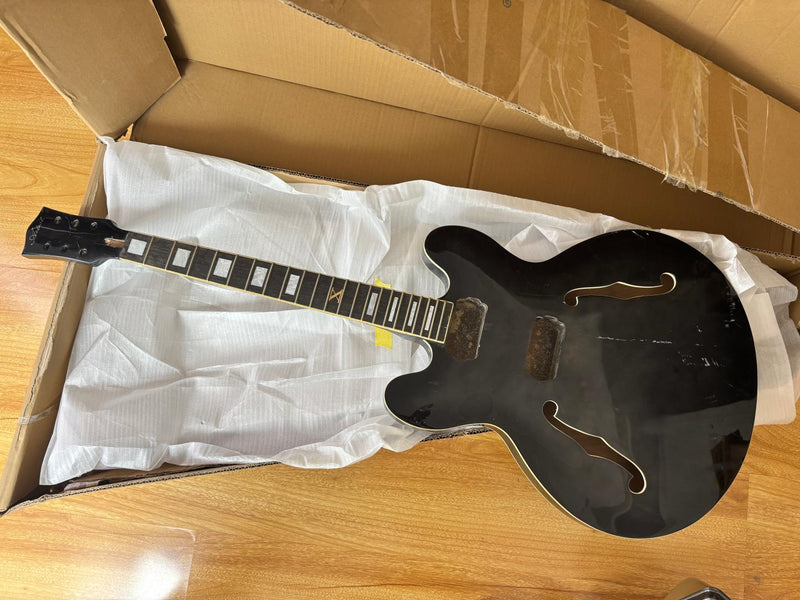 6 String RTA Series Semi-Hollow DIY Electric Guitar Kit with Matte Black Finish (RTA-001)