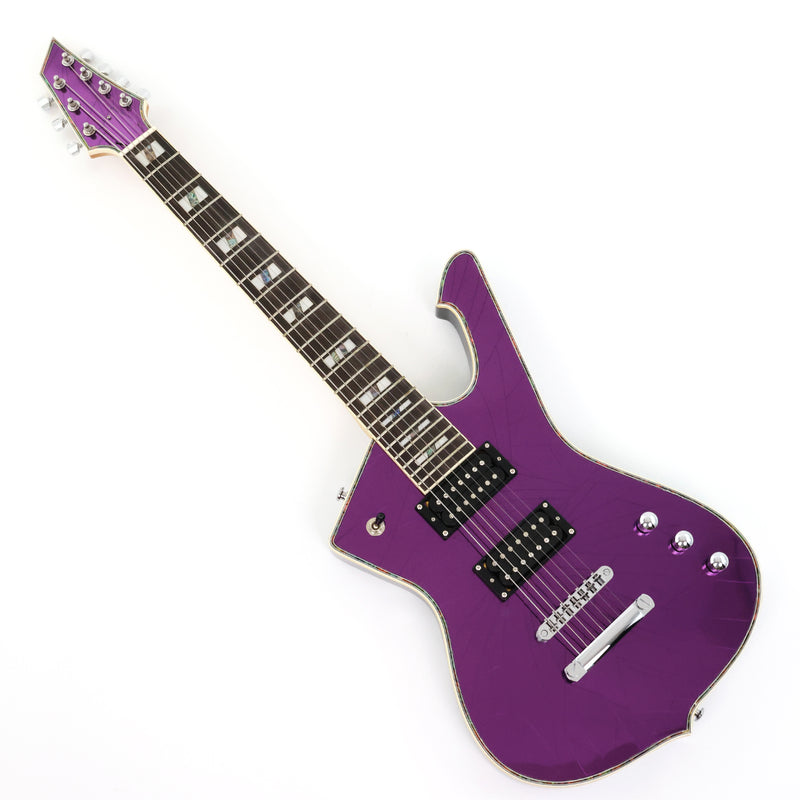 7-String Electric Guitar with Cracked Purple Mirror Top (PIB-123X)
