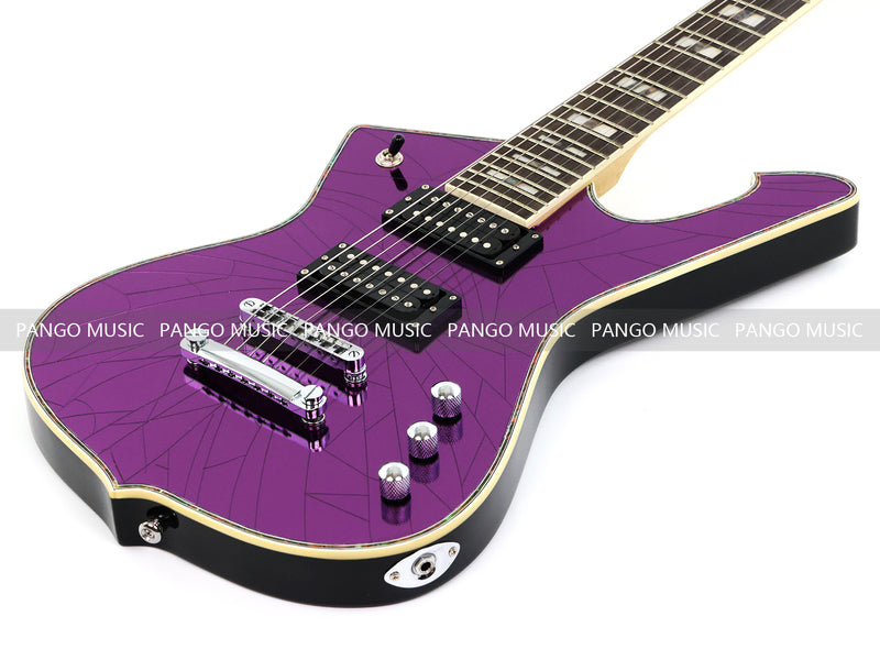 7-String Electric Guitar with Cracked Purple Mirror Top (PIB-123X)