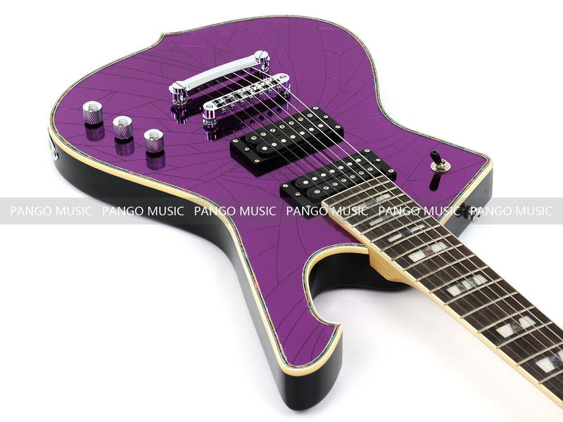 7-String Electric Guitar with Cracked Purple Mirror Top (PIB-123X)