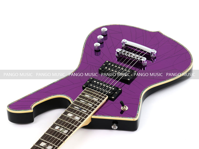 7-String Electric Guitar with Cracked Purple Mirror Top (PIB-123X)
