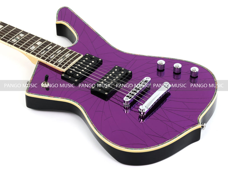 7-String Electric Guitar with Cracked Purple Mirror Top (PIB-123X)