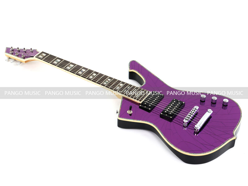 7-String Electric Guitar with Cracked Purple Mirror Top (PIB-123X)