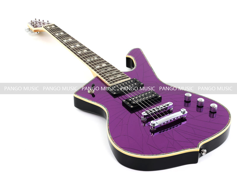 7-String Electric Guitar with Cracked Purple Mirror Top (PIB-123X)