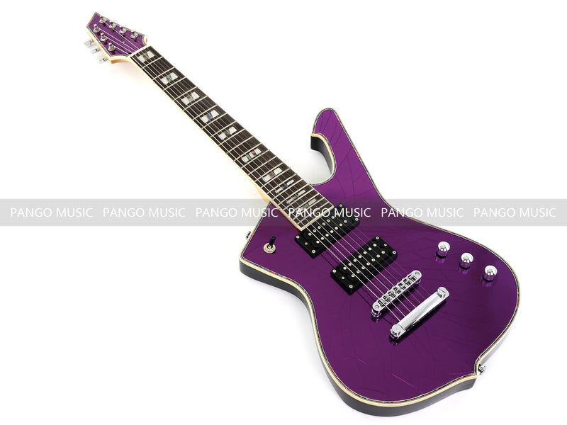 7-String Electric Guitar with Cracked Purple Mirror Top (PIB-123X)