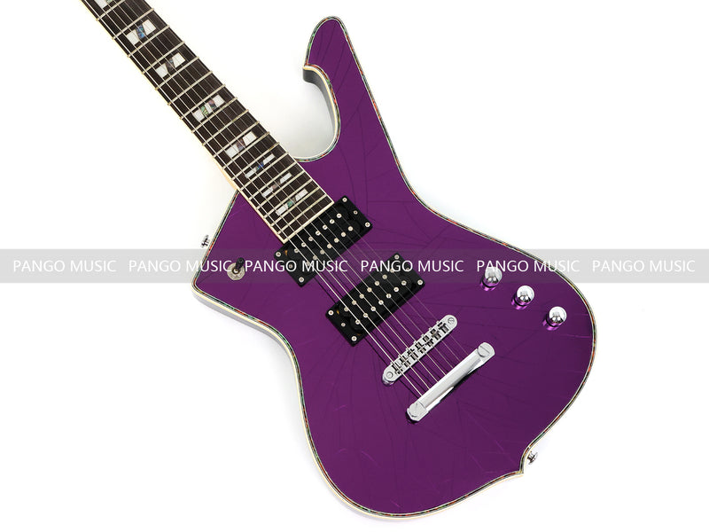 7-String Electric Guitar with Cracked Purple Mirror Top (PIB-123X)