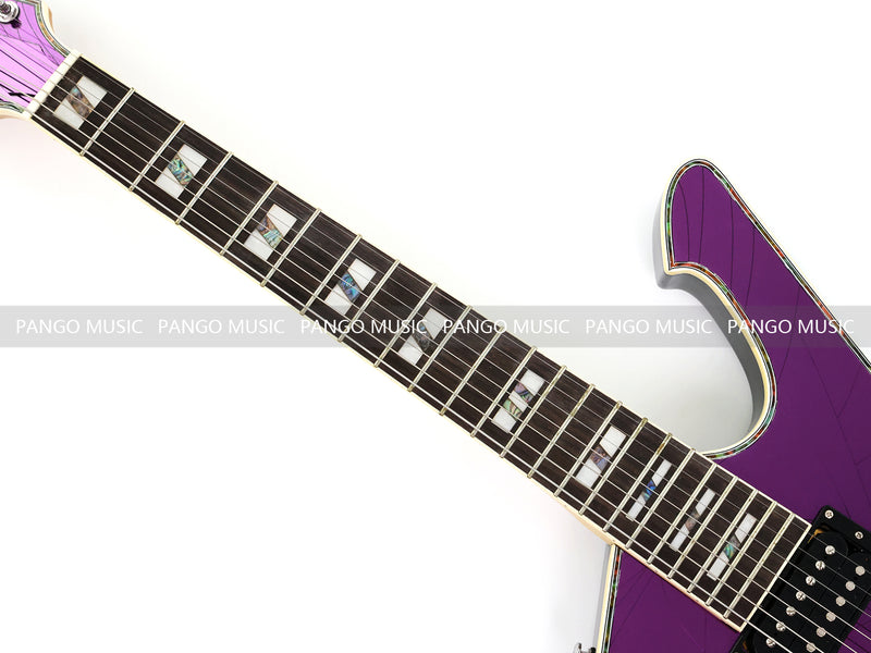 7-String Electric Guitar with Cracked Purple Mirror Top (PIB-123X)
