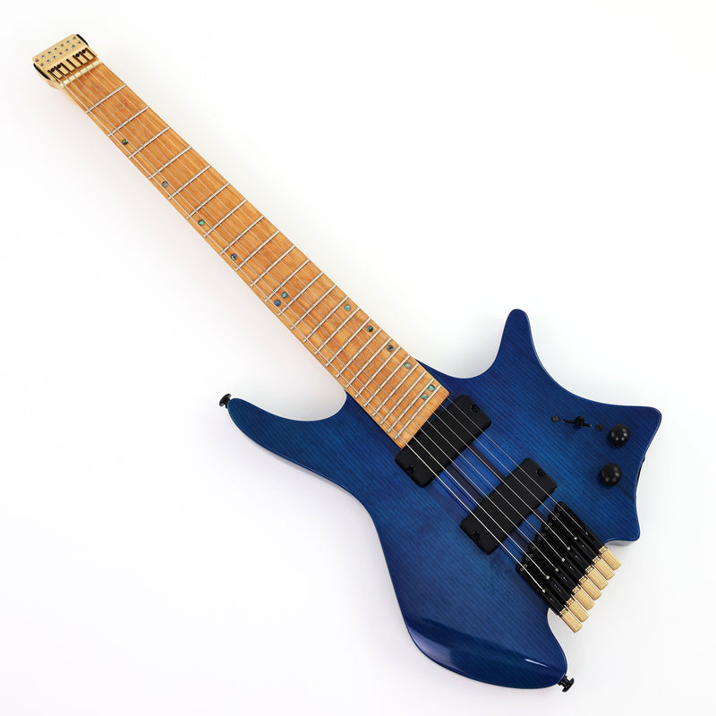 7-String Headless Gloss Blue Electric Guitar with 5-Piece Neck & Ash Body (WTG-929, Limited Edition)