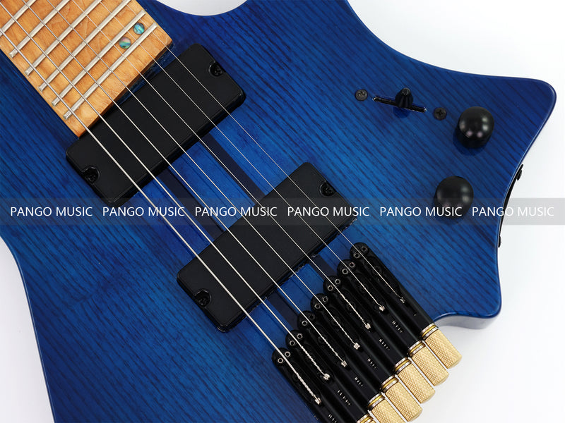 7-String Headless Gloss Blue Electric Guitar with 5-Piece Neck & Ash Body (WTG-929, Limited Edition)