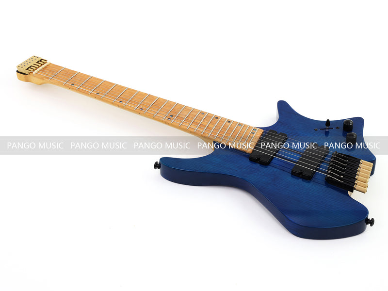 7-String Headless Gloss Blue Electric Guitar with 5-Piece Neck & Ash Body (WTG-929, Limited Edition)
