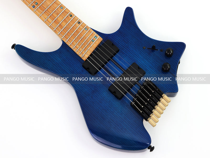 7-String Headless Gloss Blue Electric Guitar with 5-Piece Neck & Ash Body (WTG-929, Limited Edition)