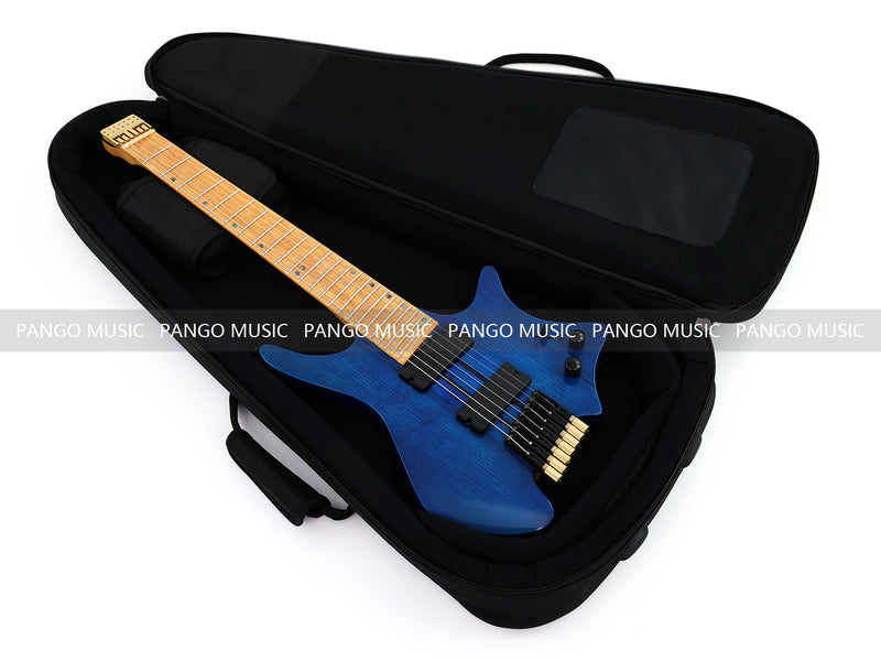 7-String Headless Gloss Blue Electric Guitar with 5-Piece Neck & Ash Body (WTG-929, Limited Edition)